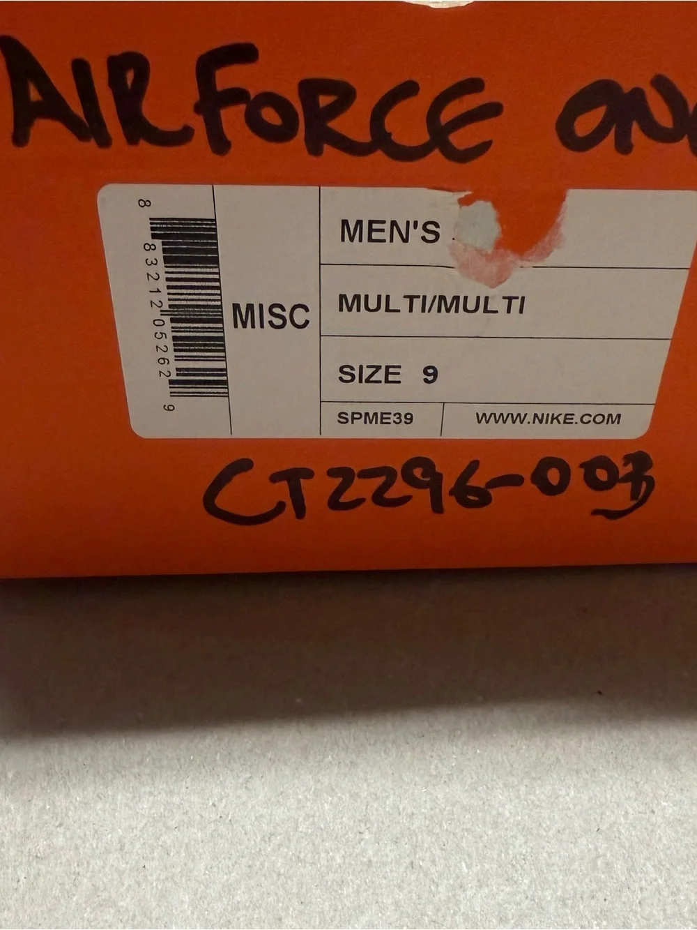 Nike Air Force 1 ‘07 Low 3M AF1 Anthracite Silver Men’s size 9 shoes NEW!